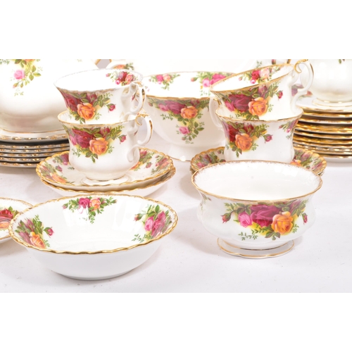 77 - Royal Albert - A large mid 20th century circa 1960s ceramic tea service set. In the Old Country Rose... 