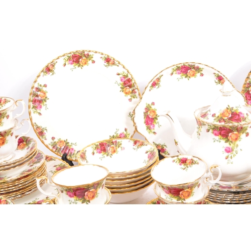 77 - Royal Albert - A large mid 20th century circa 1960s ceramic tea service set. In the Old Country Rose... 