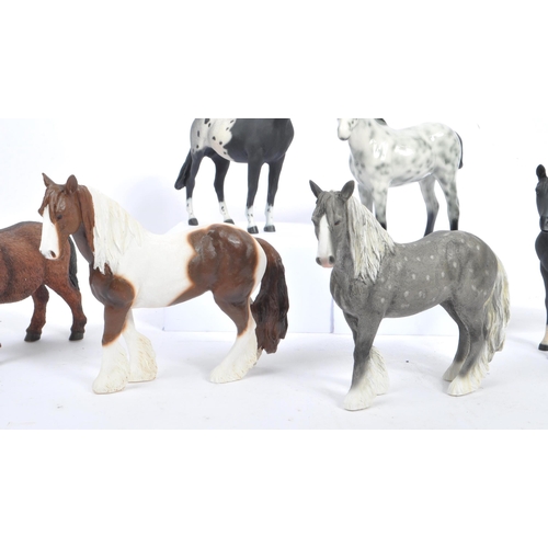 78 - Beswick - A collection of porcelain china / resin figures of horses. Comprising of the Leonardo coll... 