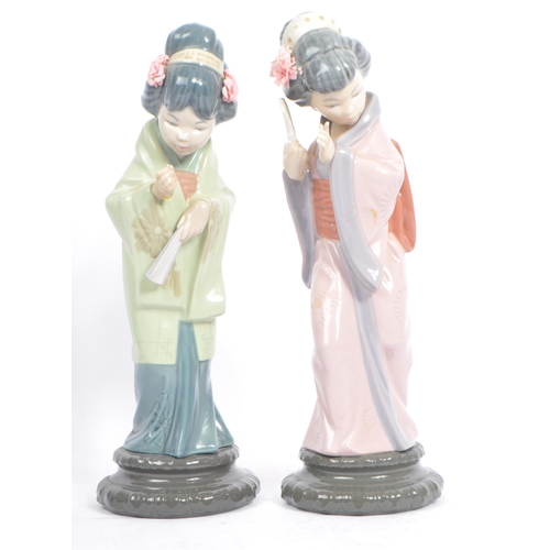 92 - Lladro - Collection of four vintage 20th century circa 1970s / 80s porcelain china tableware Geisha ... 