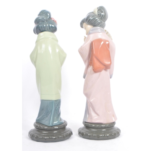 92 - Lladro - Collection of four vintage 20th century circa 1970s / 80s porcelain china tableware Geisha ... 