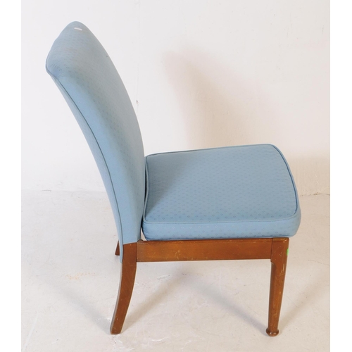 550 - Parker Knoll - A mid 20th century easy low bedroom chair with matching footstool / rest. Cushioned r... 