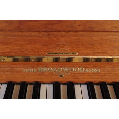 590 - John Broadwood & Sons - A mid 20th century John Broadwood & Sons London teak cased upright piano. Th... 