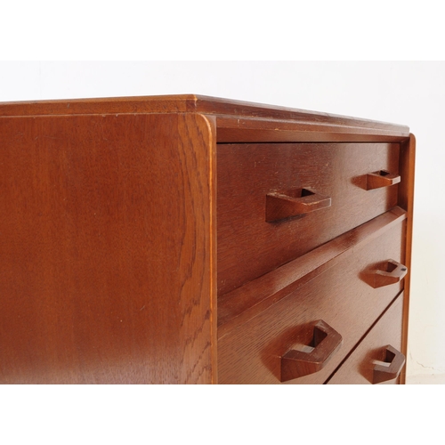 596 - G-Plan - A retro mid 20th century circa 1950s / 1960s teak wood upright pedestal chest of drawers of... 