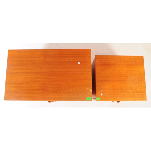 604 - G-Plan - two late 20th century Danish manner teak wood bedroom suite items. Comprising three draw ch... 