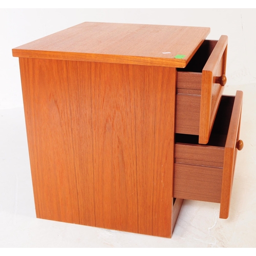 604 - G-Plan - two late 20th century Danish manner teak wood bedroom suite items. Comprising three draw ch... 