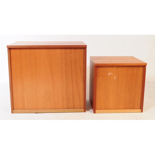 604 - G-Plan - two late 20th century Danish manner teak wood bedroom suite items. Comprising three draw ch... 