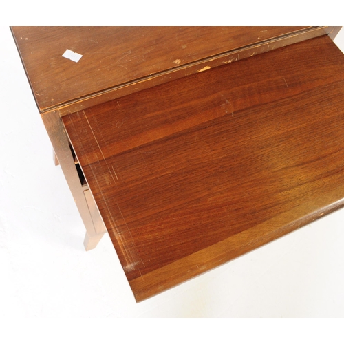 605 - An early to mid century oak wood side table together with an art deco walnut veneer bedside cabinet.... 