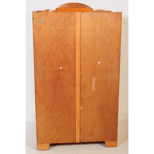 616 - A vintage early 20th century circa 1930s Art Deco birds eye maple bachelors compact wardrobe free st... 