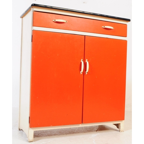 637 - A mid 20th century circa 1960s formica kitchen unit. The unit of rectangular form, with twin cupboar... 