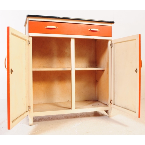 637 - A mid 20th century circa 1960s formica kitchen unit. The unit of rectangular form, with twin cupboar... 