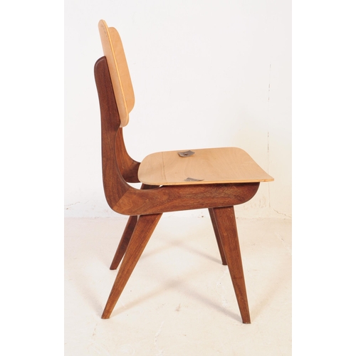 646 - Pair of vintage 20th century Danish manner teak dining chairs. With panel back rest and seat, curved... 