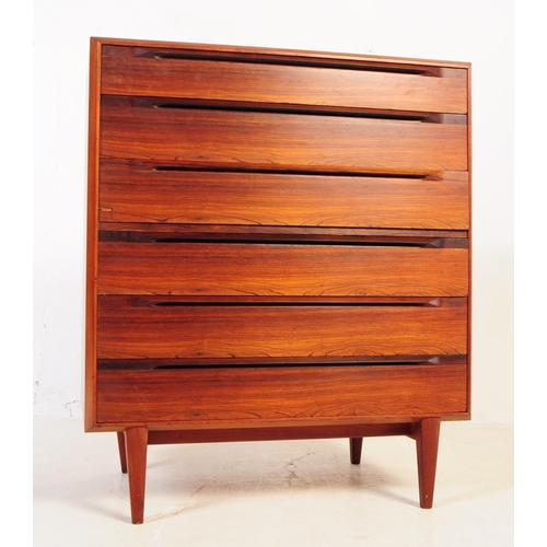 652 - Ib Kofod-Larsen - A mid 20th century teak and rosewood pedestal chest of drawers designed by Ib Kofo... 