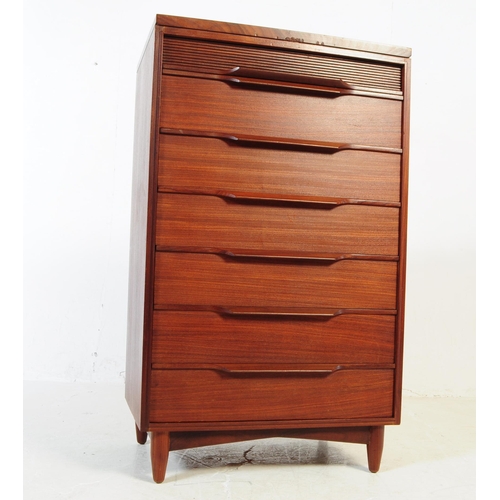 653 - White and Newton Furniture - A mid 20th century teak wood White and Newton pedestal chest of drawers... 