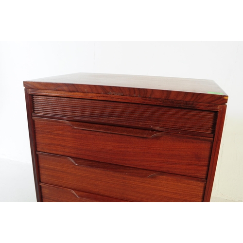 653 - White and Newton Furniture - A mid 20th century teak wood White and Newton pedestal chest of drawers... 