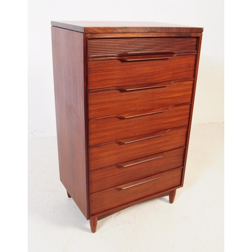 653 - White and Newton Furniture - A mid 20th century teak wood White and Newton pedestal chest of drawers... 