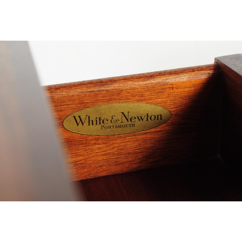 653 - White and Newton Furniture - A mid 20th century teak wood White and Newton pedestal chest of drawers... 