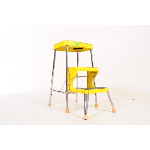 660 - Prestige - A mid 20th century Prestige stool / step ladder. The stool having a chromed metal frame w... 