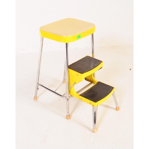 660 - Prestige - A mid 20th century Prestige stool / step ladder. The stool having a chromed metal frame w... 