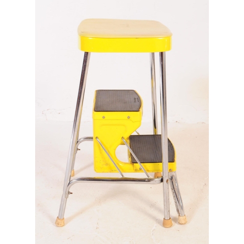 660 - Prestige - A mid 20th century Prestige stool / step ladder. The stool having a chromed metal frame w... 