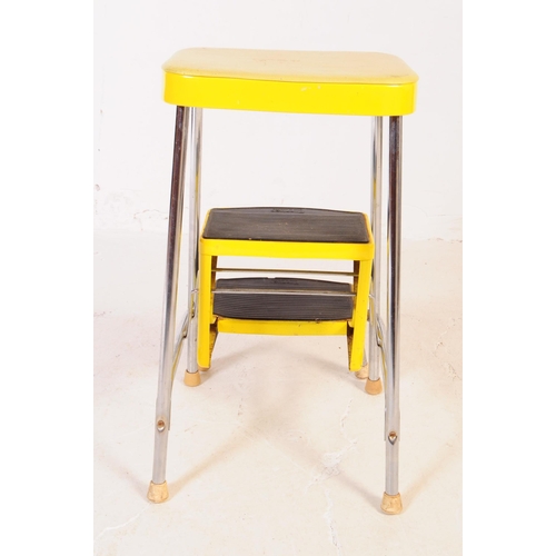 660 - Prestige - A mid 20th century Prestige stool / step ladder. The stool having a chromed metal frame w... 