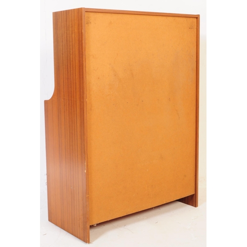 666 - Avalon - A mid 20th century Avalon teak veneer glazed bookcase display cabinet. The cabinet having t... 