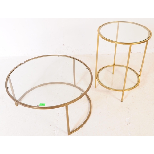 681 - Two vintage 20th century occasional / coffee tables. Of circular from and different sizes, with drop... 