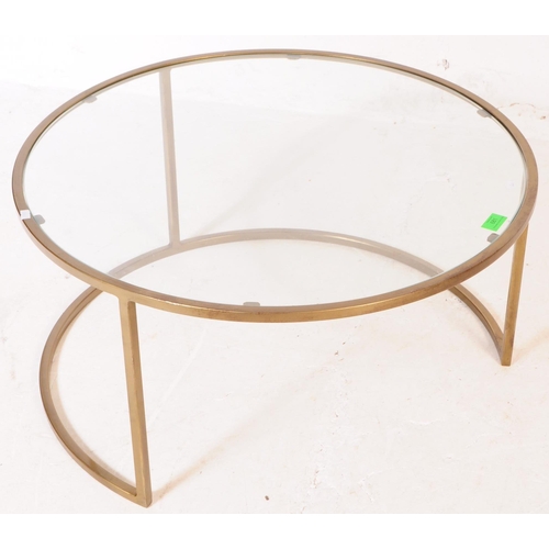 681 - Two vintage 20th century occasional / coffee tables. Of circular from and different sizes, with drop... 