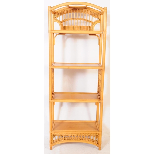 685 - British Modern Design  - A contemporary bamboo, cane and rattan bookcase / shelf wall unit / display... 