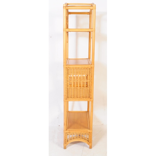 685 - British Modern Design  - A contemporary bamboo, cane and rattan bookcase / shelf wall unit / display... 