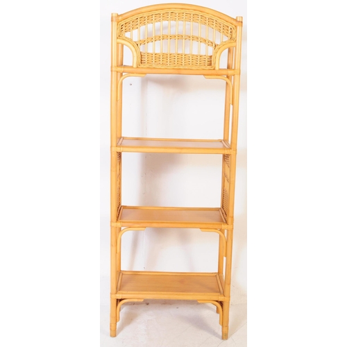 685 - British Modern Design  - A contemporary bamboo, cane and rattan bookcase / shelf wall unit / display... 