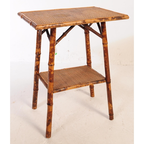 704 - A Victorian 19th century Aesthetic movement bamboo hall / occasional side table. The table of rectan... 