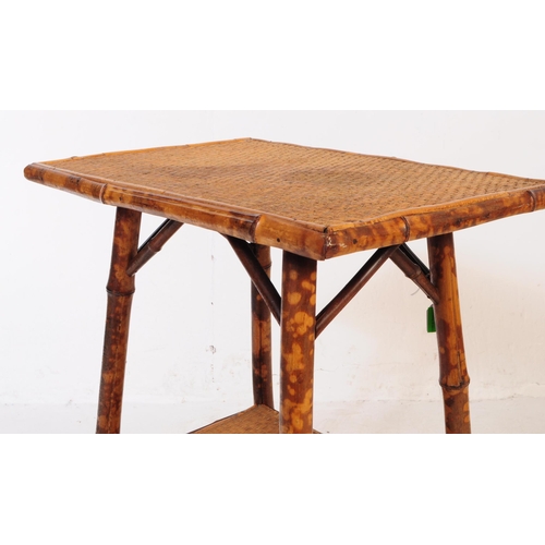 704 - A Victorian 19th century Aesthetic movement bamboo hall / occasional side table. The table of rectan... 