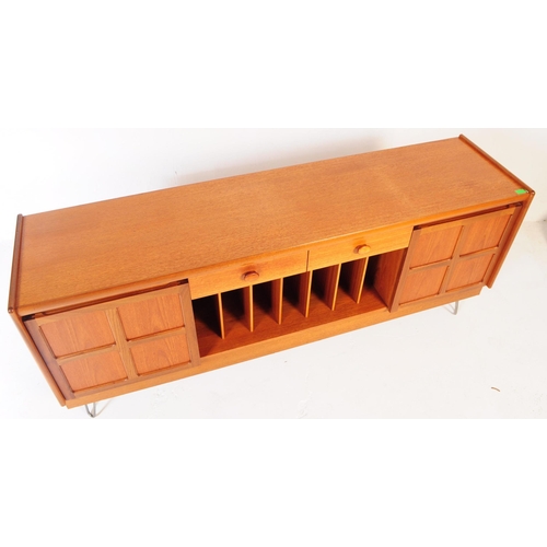 723 - Nathan Furniture - A mid 20th century Nathan Furniture teak wood squares pattern sideboard credenza.... 