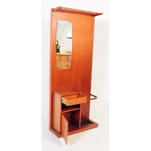 744 - British Modern Design - A retro mid 20th century circa 1970s teak hall stand. The hall stand having ... 