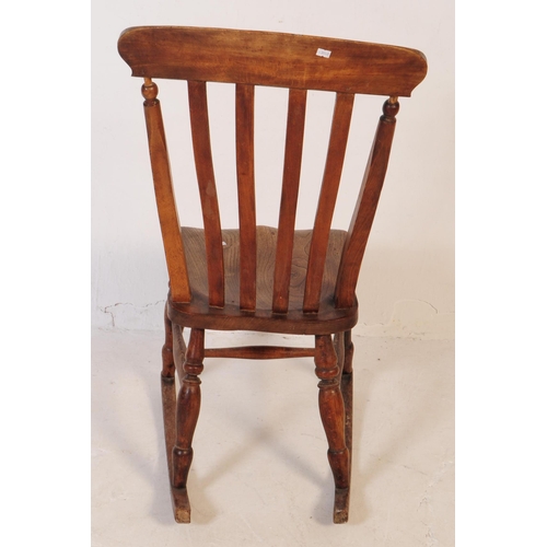 770 - A 19th century Victorian beech and elm Windsor nursing rocking chair. Having a curved top with flat ... 