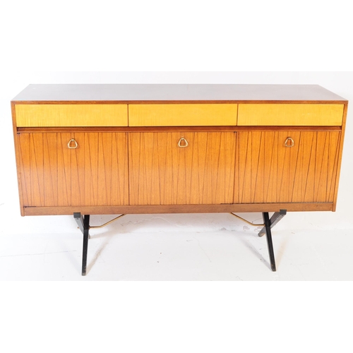 699 - Wrighton - A vintage mid 20th century circa 1960s teak and satinwood Wrighton sideboard credenza. Th... 