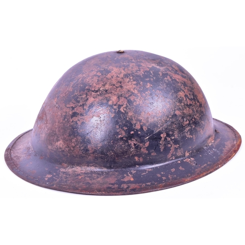 114 - A WWII Second World War British Home Front London Transport Brodie helmet with white painted letteri... 