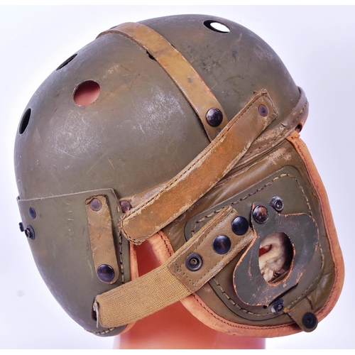 120 - A WWII Second World War US United States M38 Rawlings tank crew helmet with insignia for the 2nd Arm... 