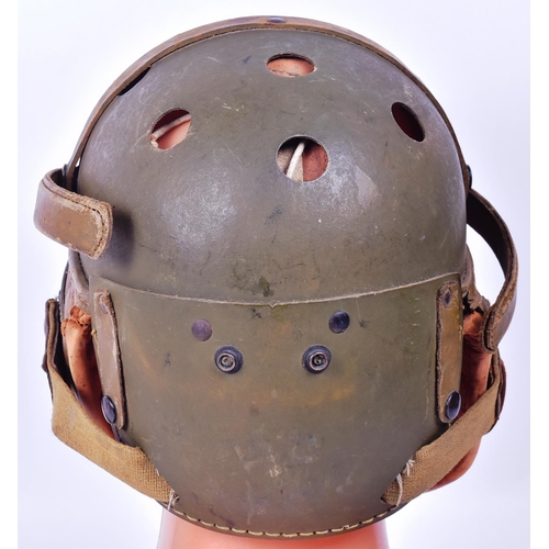 120 - A WWII Second World War US United States M38 Rawlings tank crew helmet with insignia for the 2nd Arm... 