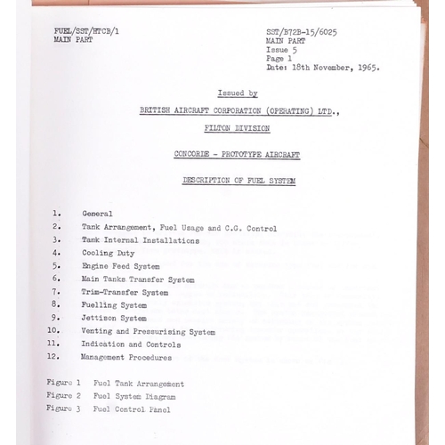 14 - Concorde - a 1965 dated British Aircraft Corporation (Operating) Ltd Concorde Prototype Fuel System ... 