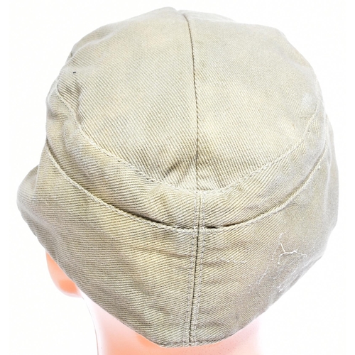 171 - A WWII Second World War Third Reich Nazi German Afrika Korps forage cap. Olive drab fabric with a fr... 