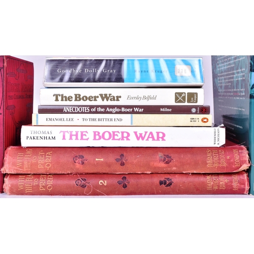 177 - A collection of Boer War interest reference books and novels to include; The Flag To Pretoria H. W. ... 