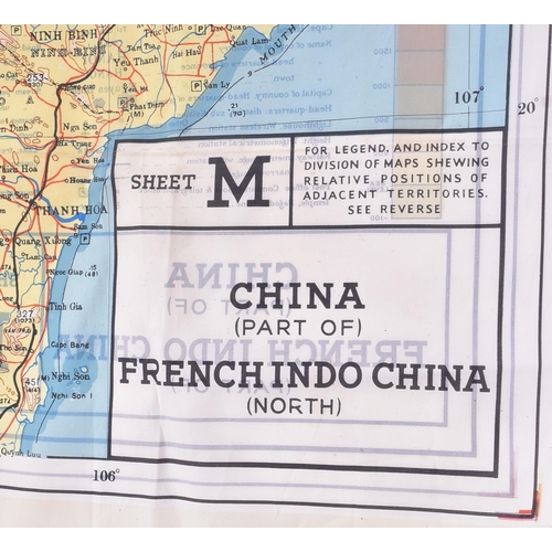 182 - A WWII Second World War related silk ' escape ' map of French Indo China. Double sided. 1:1,000,000.... 