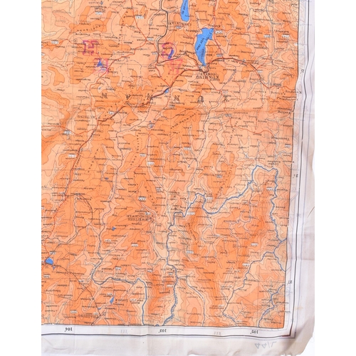 182 - A WWII Second World War related silk ' escape ' map of French Indo China. Double sided. 1:1,000,000.... 