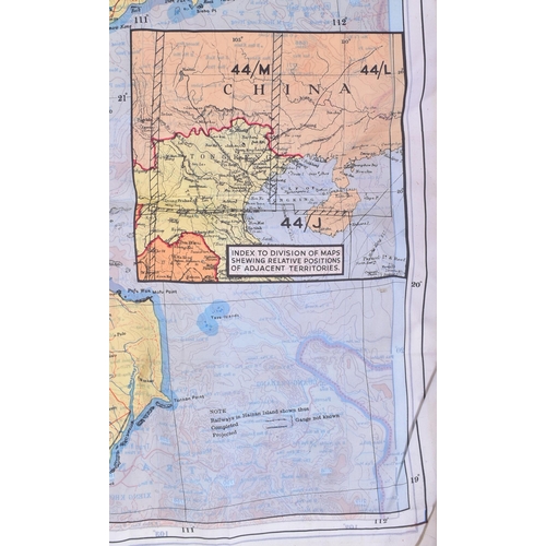 182 - A WWII Second World War related silk ' escape ' map of French Indo China. Double sided. 1:1,000,000.... 