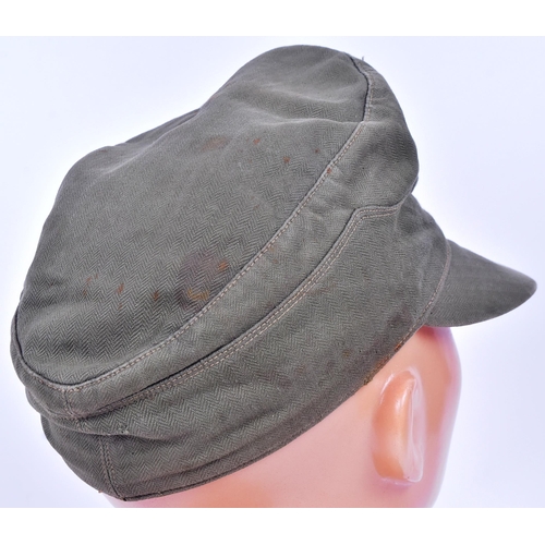 184 - A WWII Second World War Third Reich Nazi German Afrika Korps M41 field cap. Khaki with stitched Eagl... 