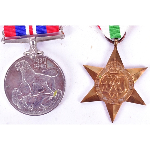 204 - A WWII Second World War medal group comprising the British War medal, Defence medal, 1939-1945 Star ... 