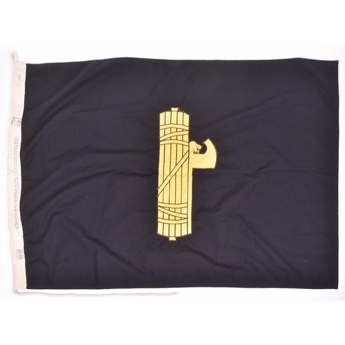 206 - An WWII Second World Italian Fascist flag. Black with the fasces in bright yellow and bold black sti... 