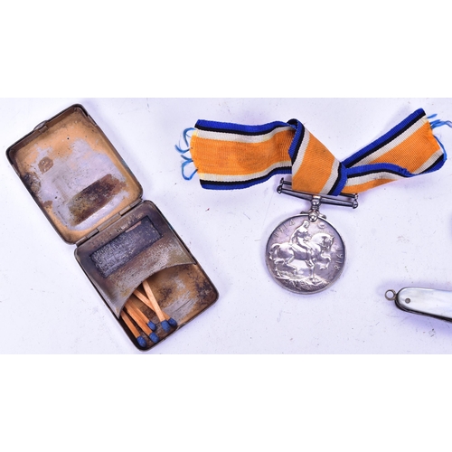 253 - A collection of assorted militaria to include; WWI First World War medal awarded to one 31767 Pte G ... 